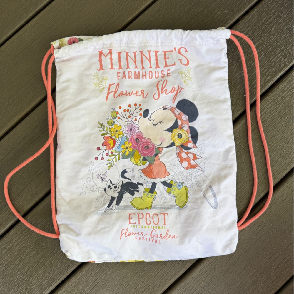 Disney Floral Print Bag with Orange Lining